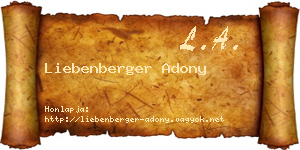 Liebenberger Adony névjegykártya